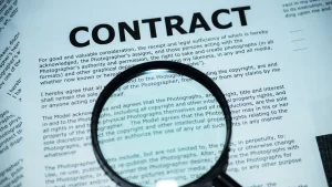 A sample photo of a contract