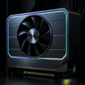 Close-up image of the best graphics processing unit (GPU) 2025 with advanced cooling and design
