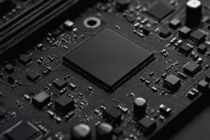 what is chipset – close-up of a computer motherboard chipset