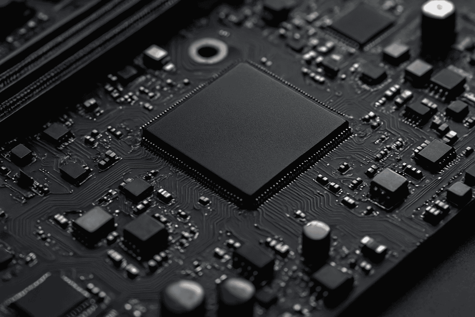 what is chipset – close-up of a computer motherboard chipset