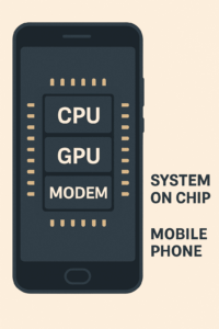 Mobile phone system on chip with CPU GPU and modem integrated