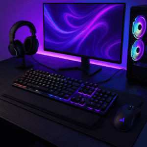 Colorful backlit keys on a modern gaming accessory