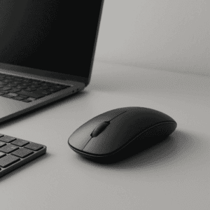 Modern computer mouse on desk setup