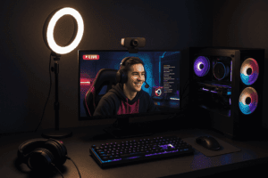 Comparison of two webcams showing resolution, frame rate, and microphone quality