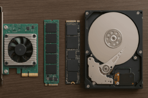 Comparison of SSD and HDD storage devices side by side